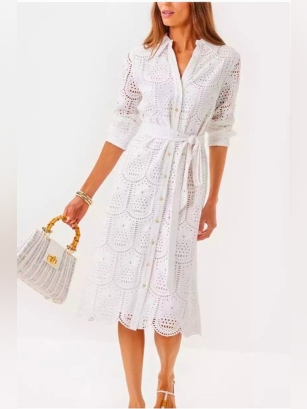 Lilly Pulitzer Eira Midi Shirt Dress with Tie Waist